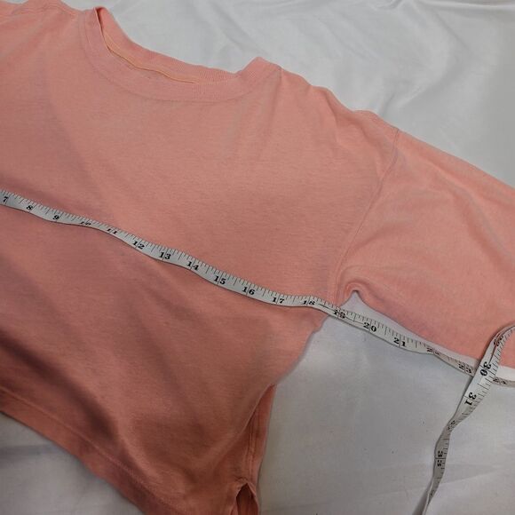 FREE PEOPLE movement peach short sleeve boxy cropped tee shirt XS - Picture 7 of 8